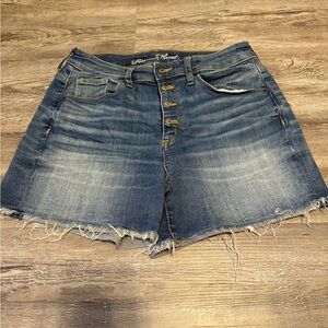Universal Thread Blue Jean Shorts High-Waisted Frayed Hem